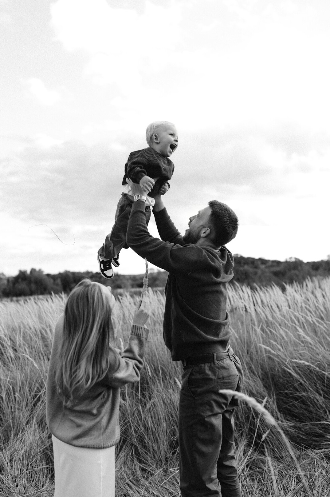 happy family outdoors